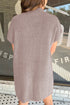 Patch Pocket Ribbed Knit Short Sleeve Sweater Dress